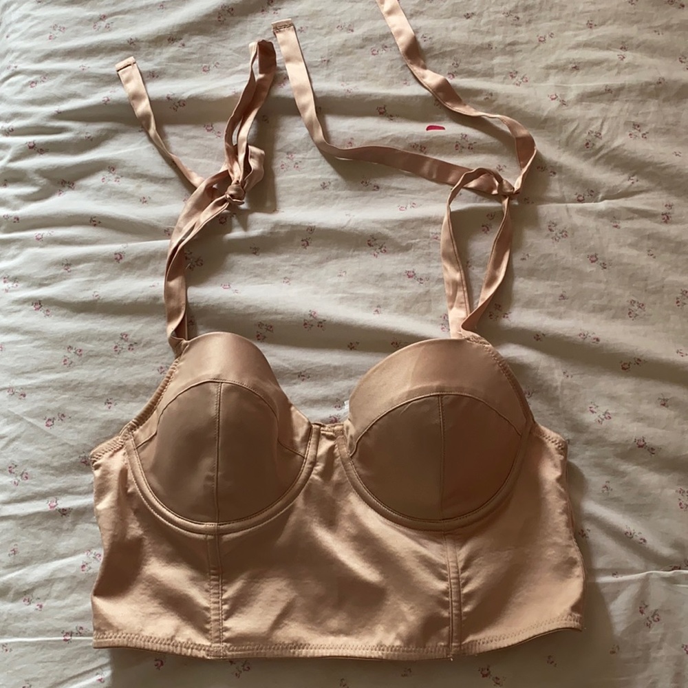 Blush satin corset top